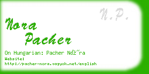 nora pacher business card